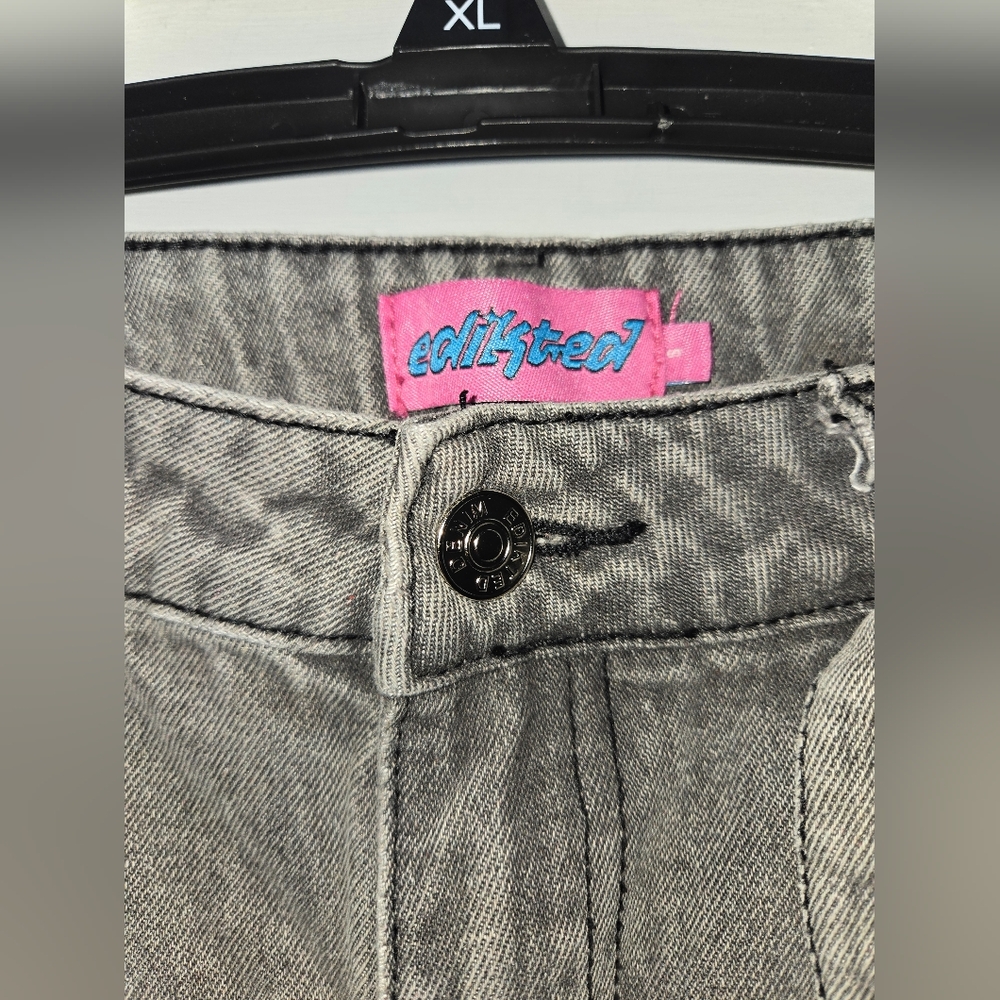 Edikted Women's S Gray Wide-Leg Jeans NEW - Picture 4 of 16